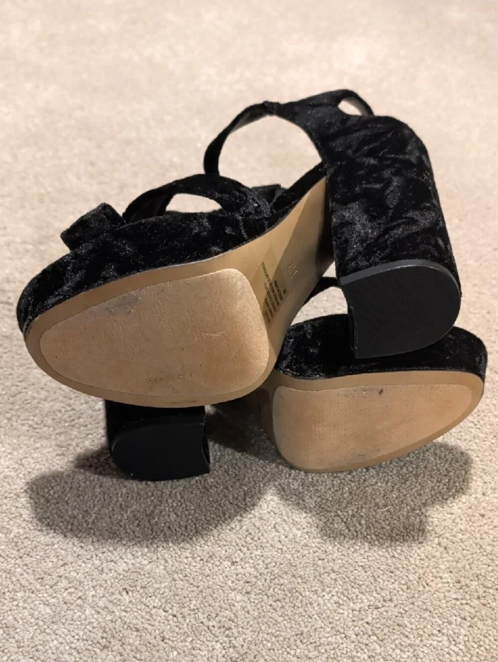 Torrid Black Crushed Velvet Platform Heels - Size 7W